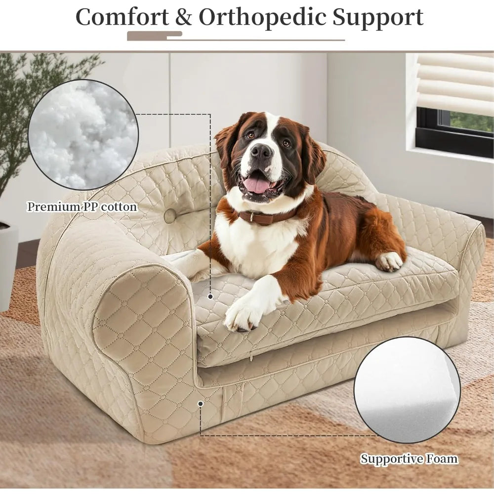 Dog Sofa Bed, Luxury Pet Couch with Removable Cover,Soft and Comfortable Dog Bed Mat for Small and Medium Dogs or Cats