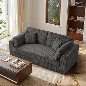 81’’Camel Sofa,Corduroy Couch for Bedroom,Comfy Sofa Couch,Modern Sofas for Living Room (Camel)
