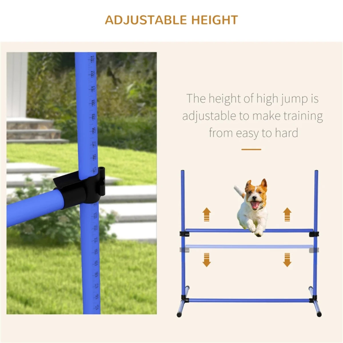Dog Agility Fence Set with Adjustable Bar Jumps for Dogs and Puppies Outdoor Playpen Supplies