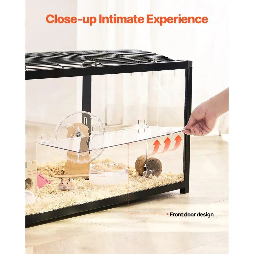 Large Clear Hamster Cage 37.8 Inch for Pet Rodents Gerbil Mouse Habitat