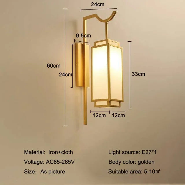 New Chinese Bedside Lamp Simple Antique Wall Lamp Retro Corridor Light for Bedroom and Living Room