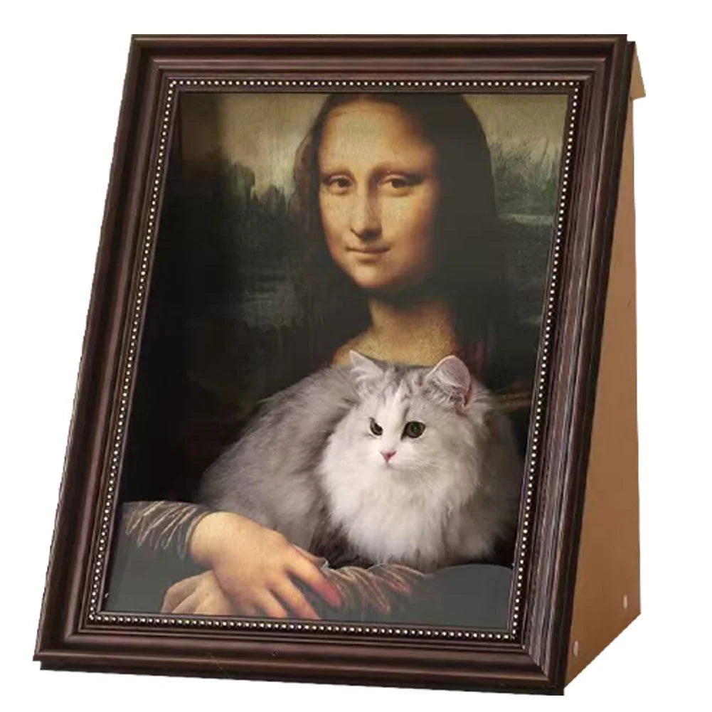 Mona Lisa Cat Nest Oil Painting Cat Bed Multi-Function Art Frame Cat House Decorative Sleeping Bed Pet Supplies