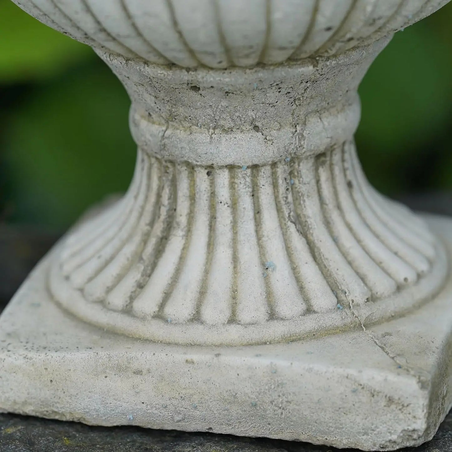 Victorian Stone Urn Fluted Garden Statue Outdoor Classical Planter Trough Pot Gray Weather Resistant Classic Style