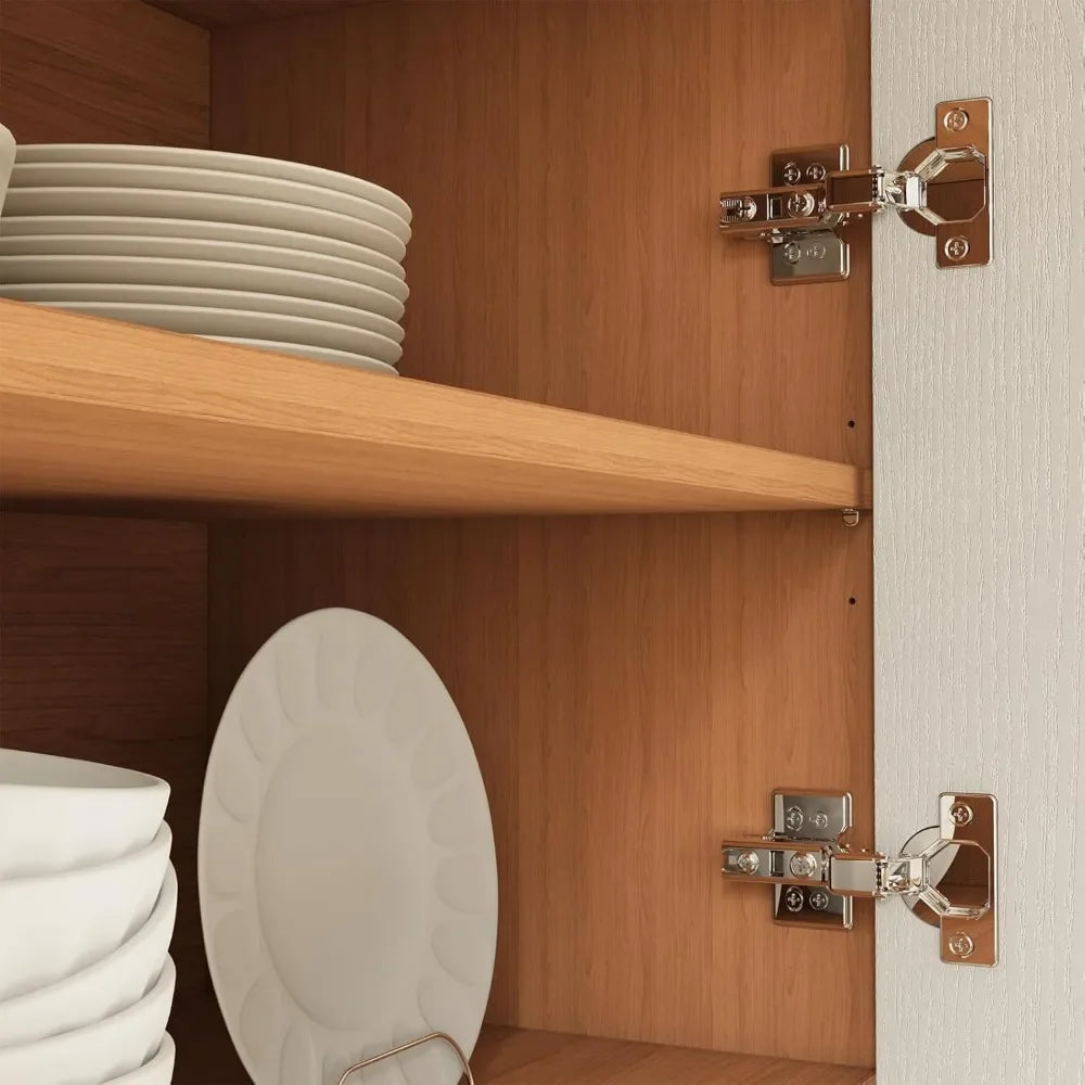 Large Kitchen Pantry Cabinet with 3 Drawers Microwave Shelf and Wine Racks Freestanding Cupboard