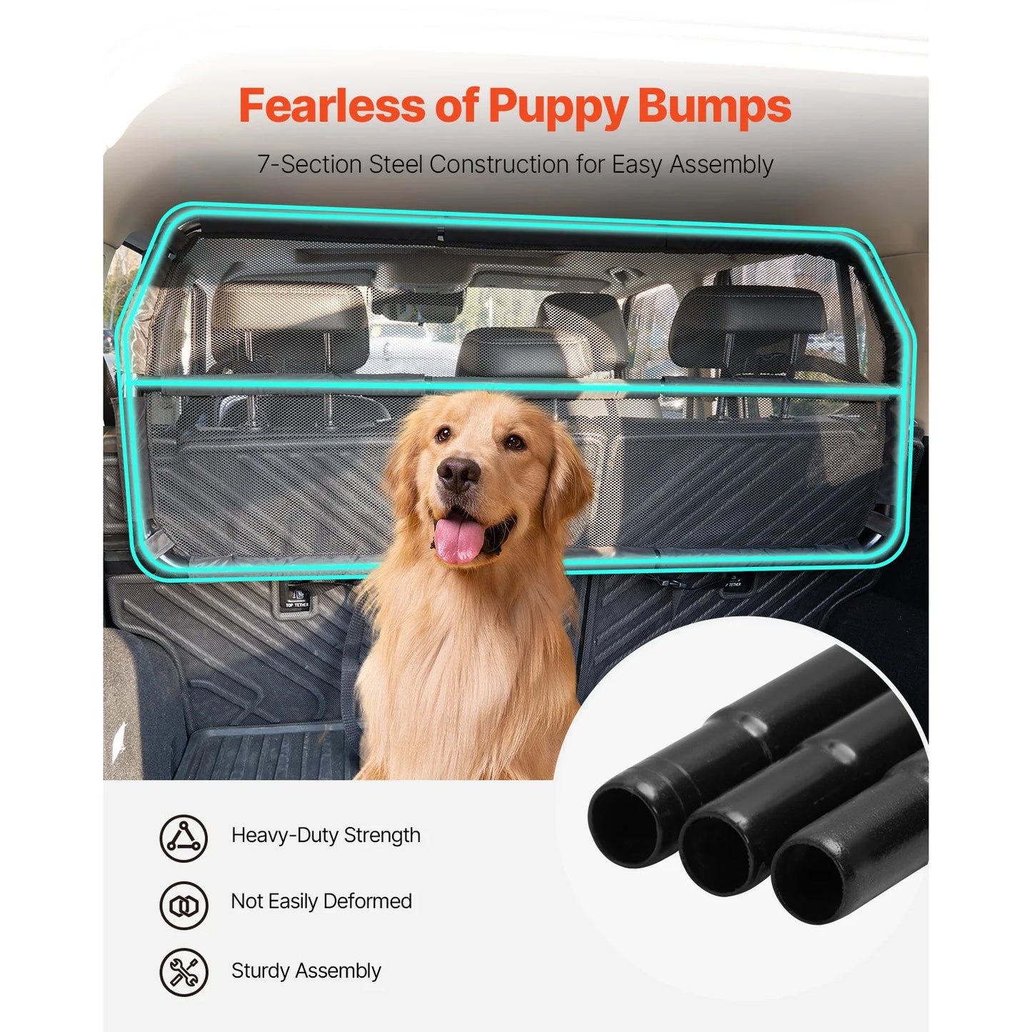 SucceBuy Dog Car Barrier See Through Net For SUVs Trucks