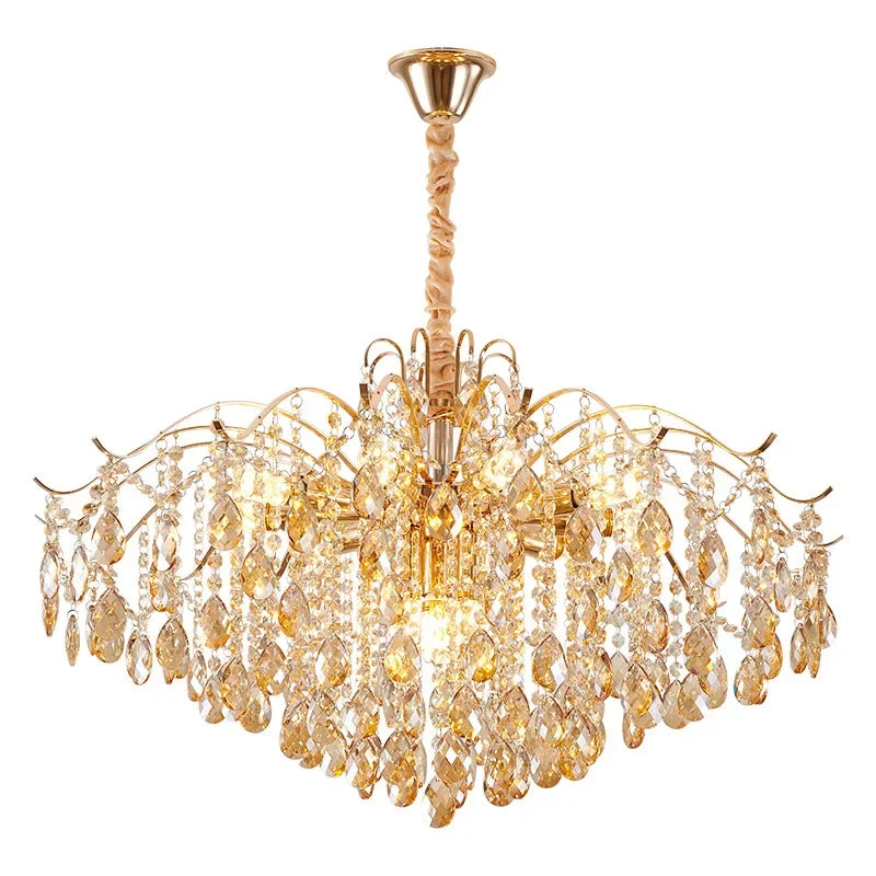 Luxury Crystal Ceiling Pendant Lamp for Living Room and Bedroom E14 LED Lights Home Decoration AC85-260V