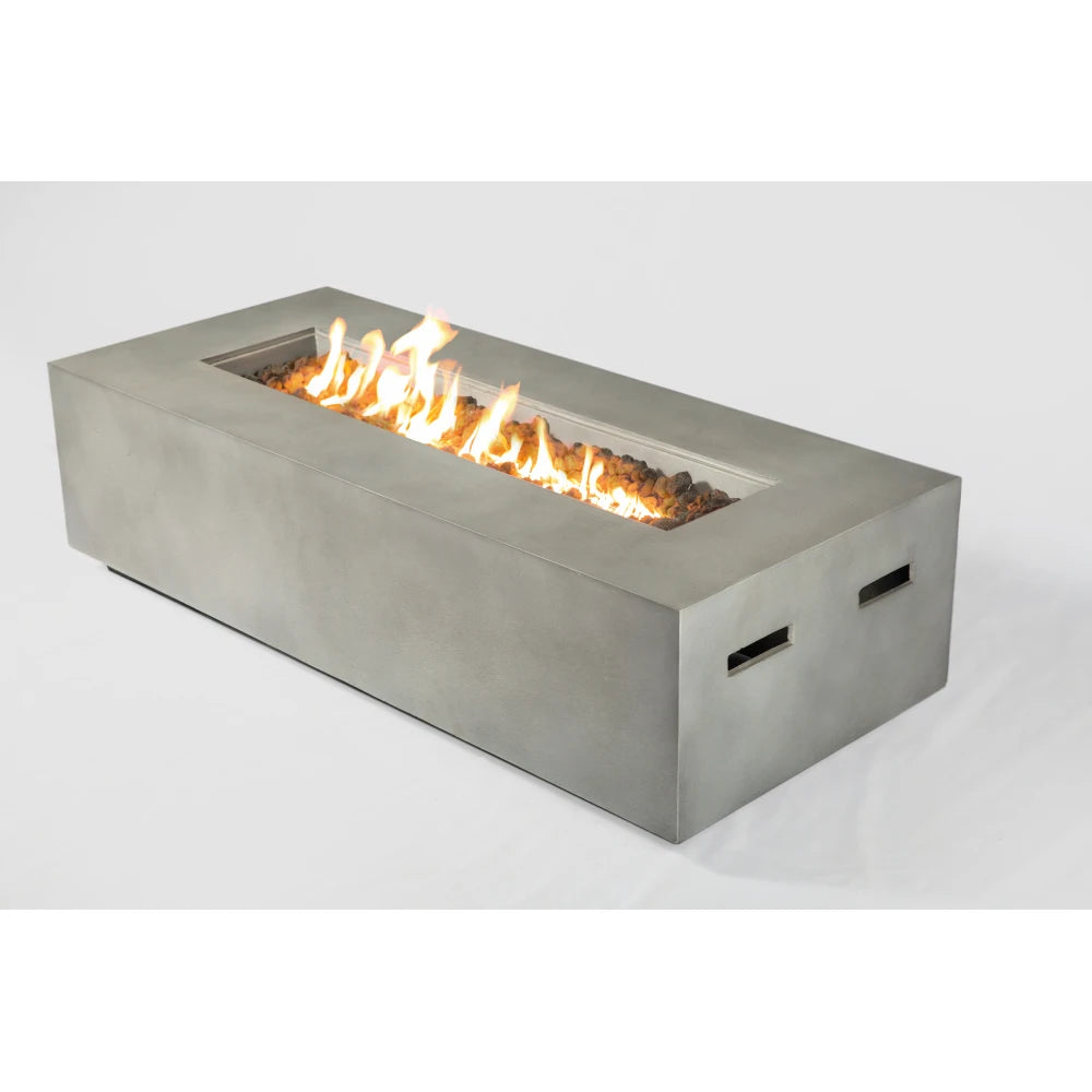 Concrete Propane Outdoor Fire Pit Table Modern Design for Patio and Backyard