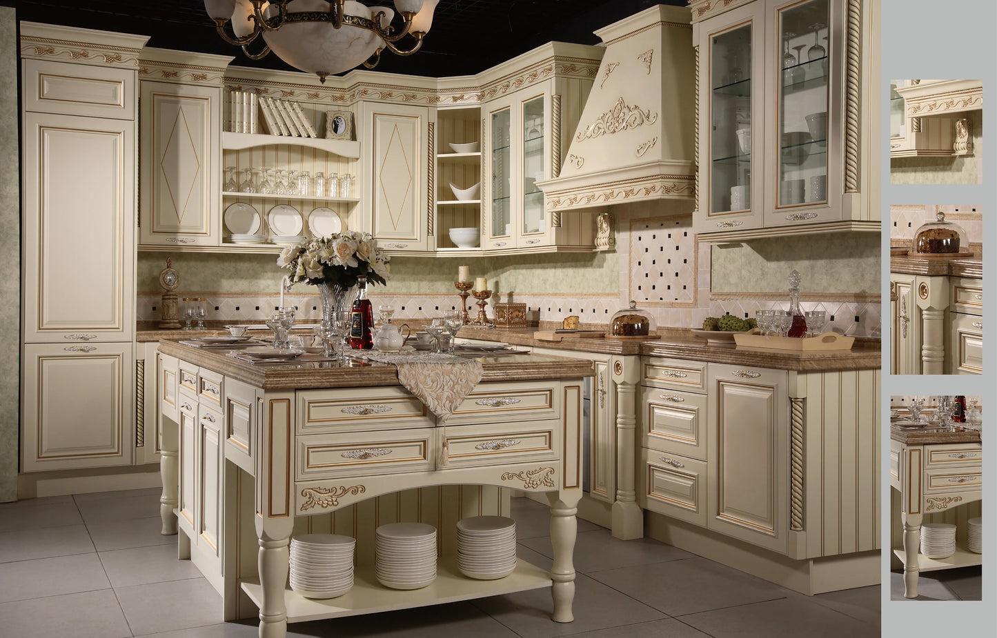 Modular Kitchen Furniture with Plywood Carcase and Flat Edge Countertop Edging