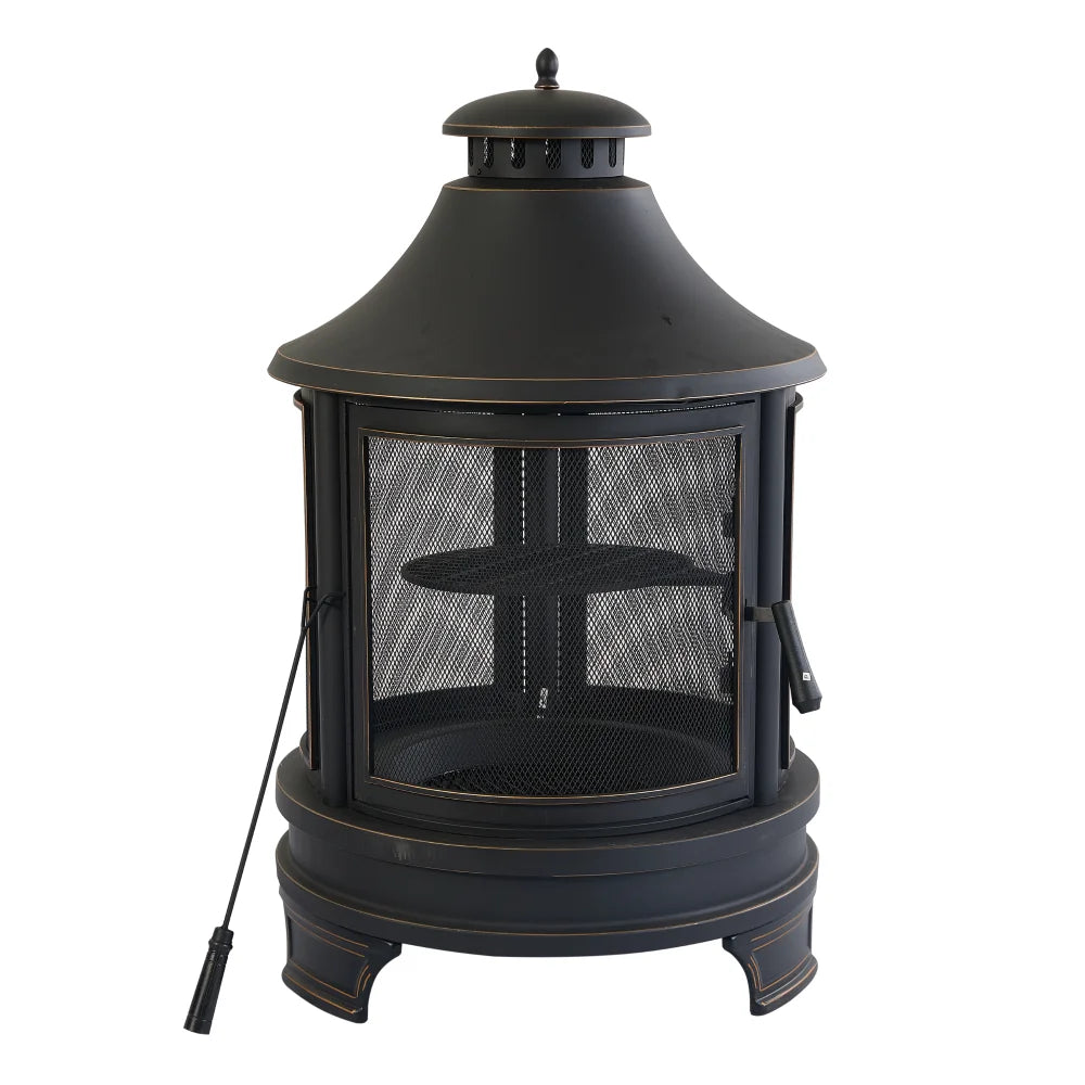 Garden Metal Outdoor Heating Furnace for Backyard 2 in 1 Fire Pit and Grill