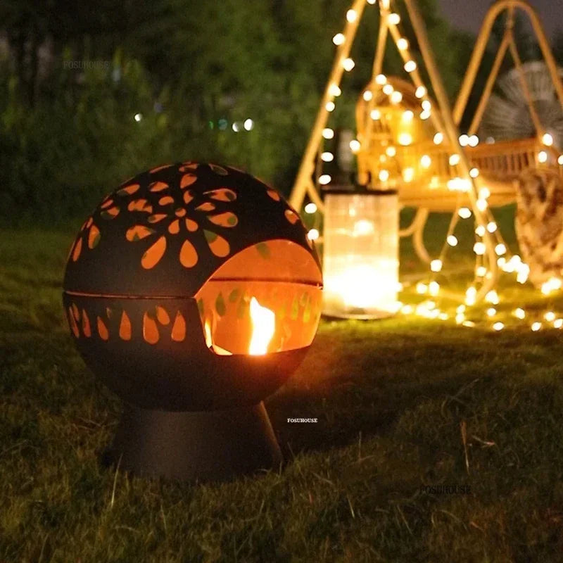 Nordic Multi Purpose Fire Pits for Villa Courtyard Garden Portable Outdoor Heater Round Fire Stove