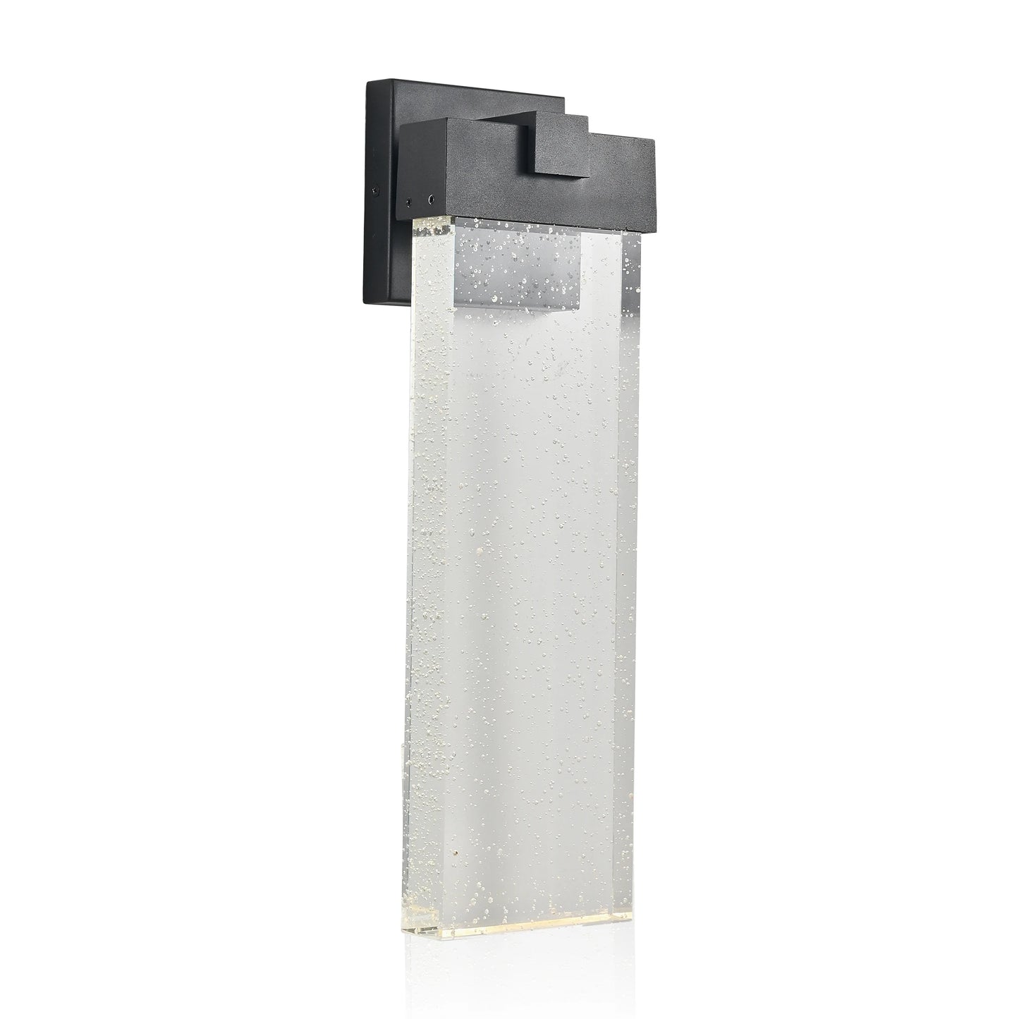 Outdoor Wall Light Fixture Waterproof LED Wall Sconce with Bubble Crystal Black Finish for Porch Patio and Garden