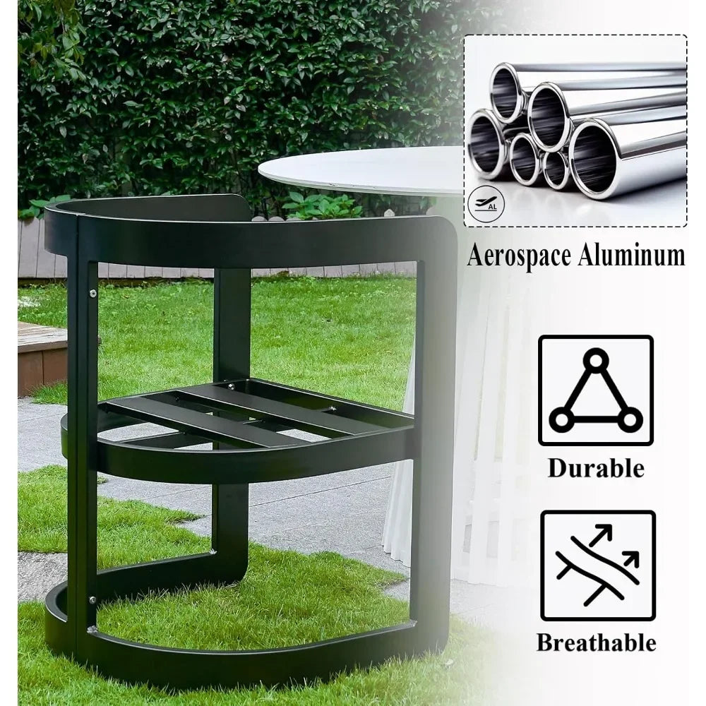 Patio Dining Chairs Set of 4 Modern Outdoor Chairs with Cushions and Backrest Metal Dining Chairs with Armrests