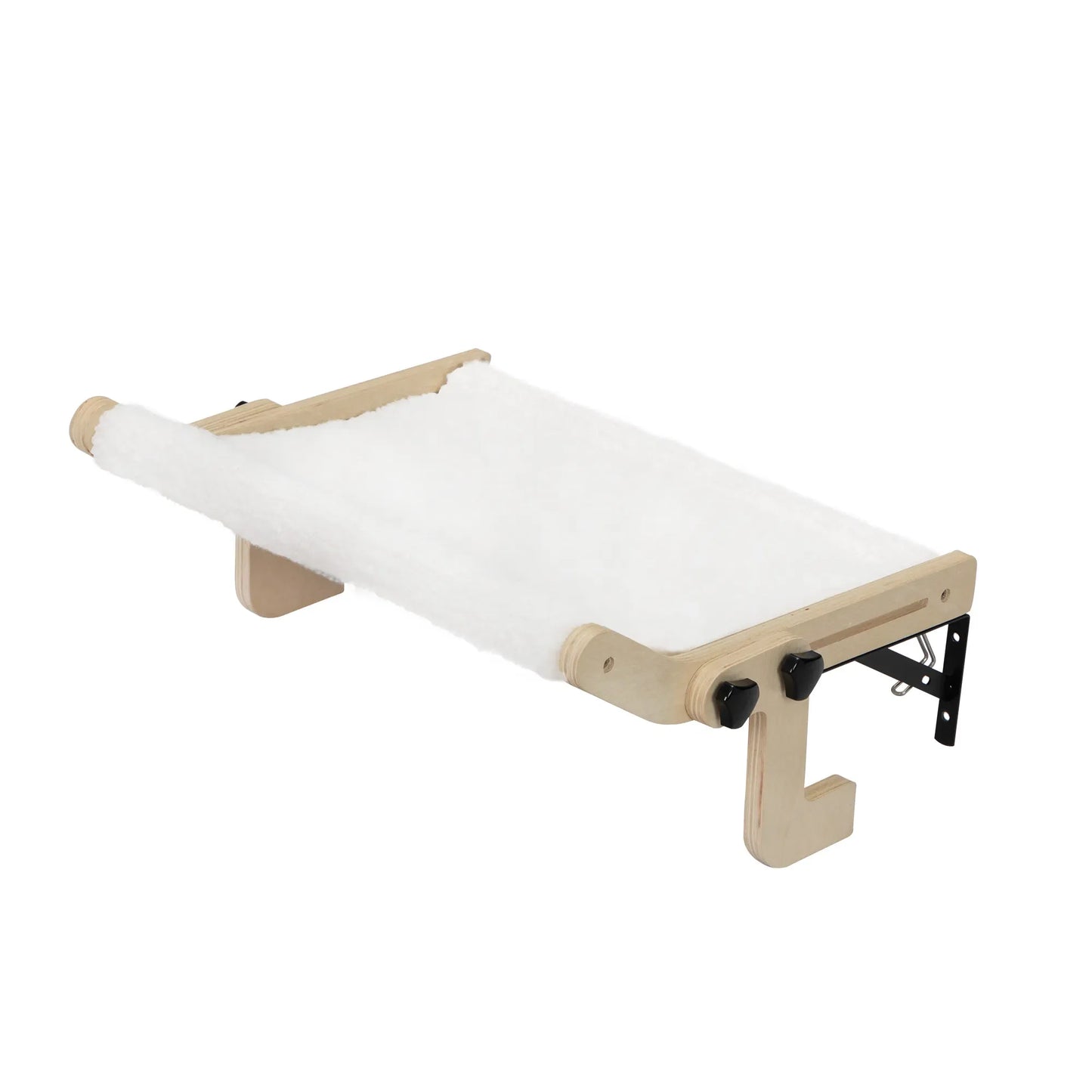 Cat Window Perch for Indoor Cats Plush Hammock Bed Shelf No Drilling Wood