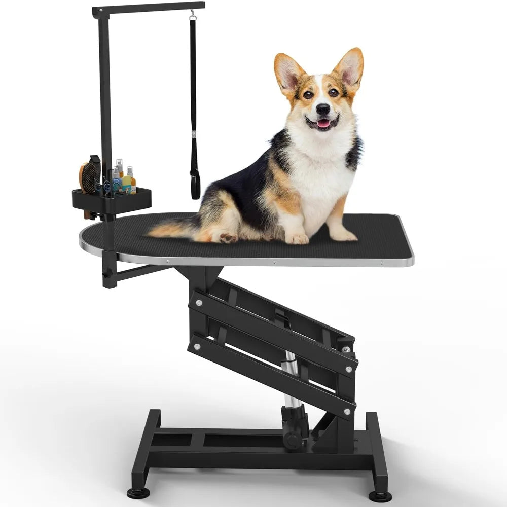 39 Inch Electric Dog Grooming Table Heavy Duty Pet Grooming Table for Home Adjustable Overhead Arm and Tool Organizer