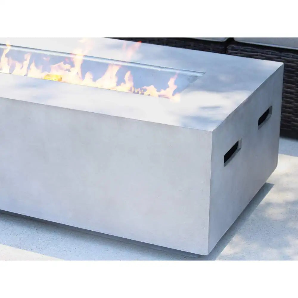 Concrete Propane Outdoor Fire Pit Table Modern Design for Patio and Backyard