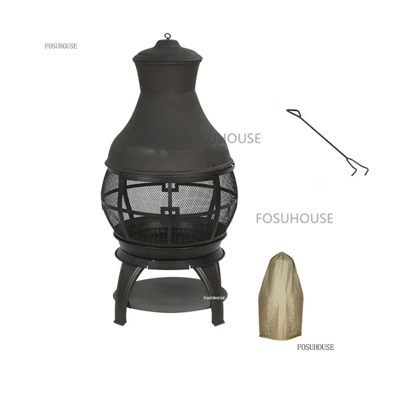 Nordic Iron Outdoor Fireplaces Winter Stove Charcoal Brazier Creative Household Garden Heater