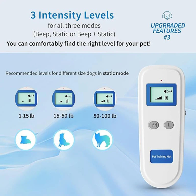 Rechargeable Dog Training Pad Indoor Cat Deterrent Pad 3 Training Modes Pet Shock Pads Prevents Cats From Jumping onto Sofas