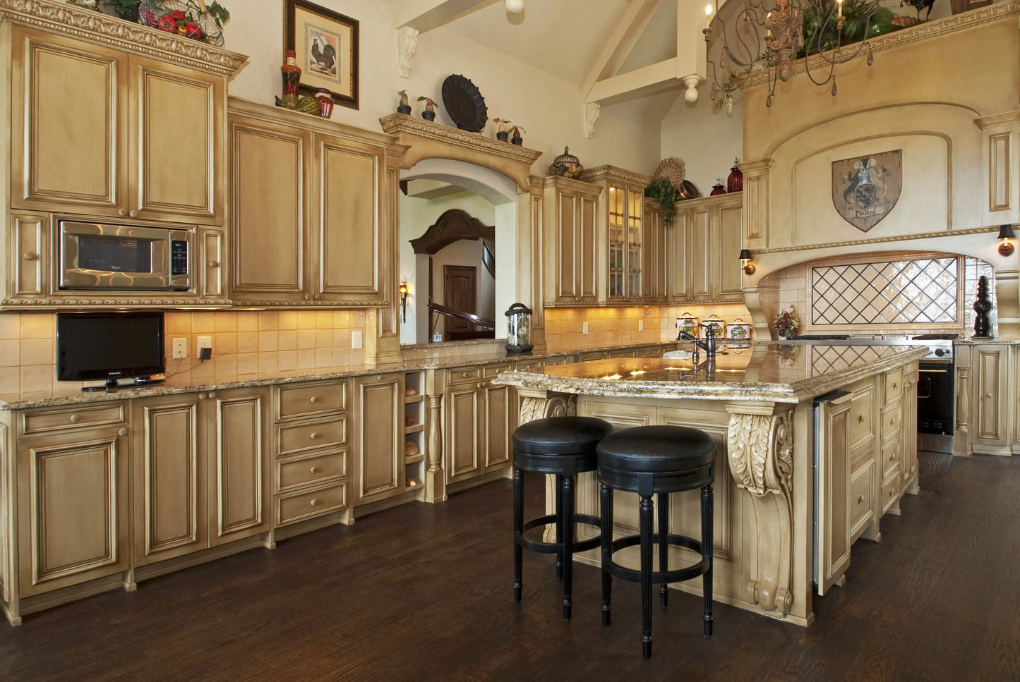 Solid Wood Kitchen Furniture Modular Cabinets with Plywood Carcase and Various Accessories