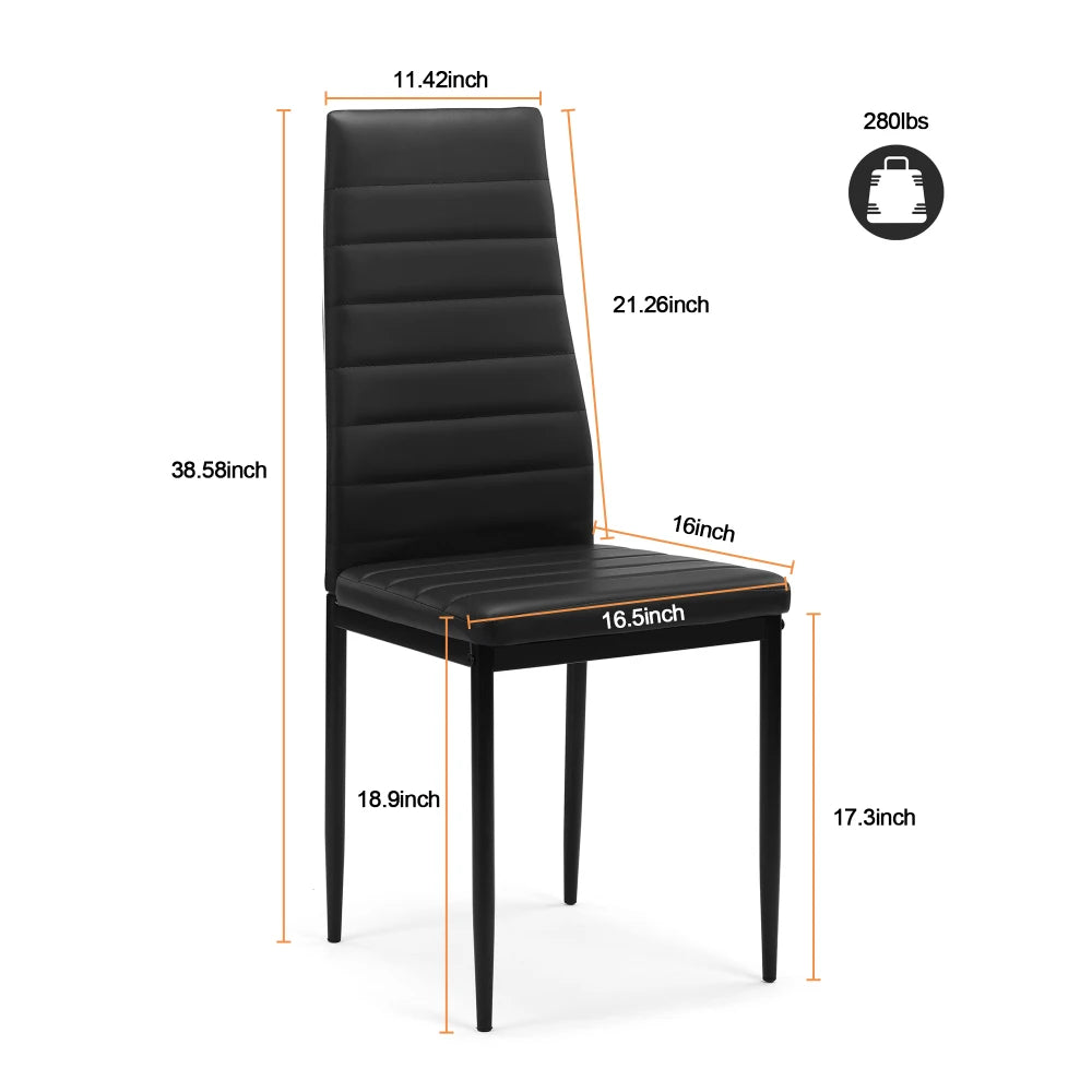 Modern Dining Chair Set for Four by Dutrieux