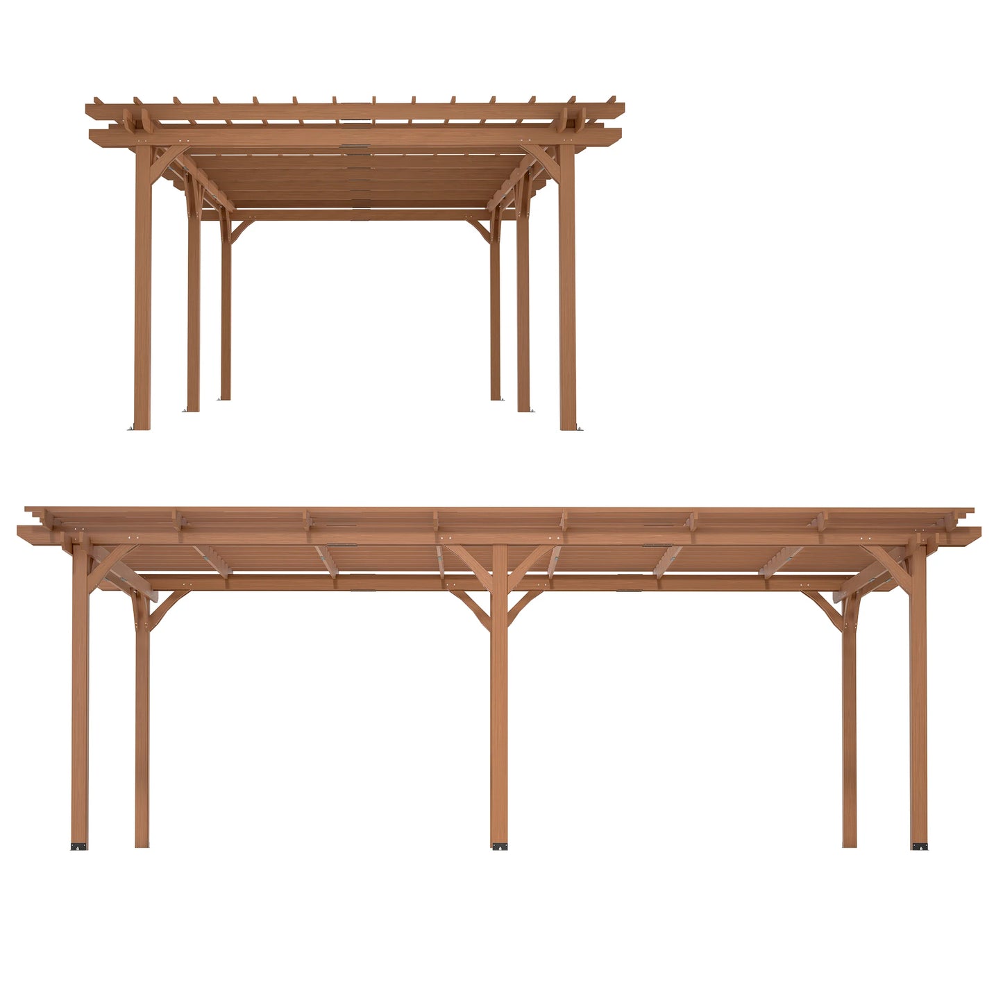 LZBEITEM Outdoor Gazebo Wooden Grape Pergola for Climbing Plants Garden Terrace Backyard Deck Brown