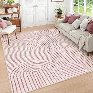 Abstract 8x10 Area Rugs for Living Room and Bedroom Soft Washable Non Slip Modern Dining Room Rug
