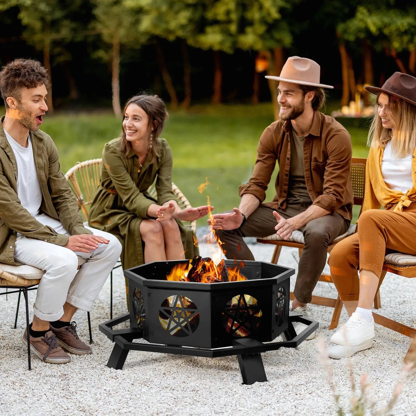 43 Inch Outdoor Fire Pit for Backyard Gatherings and Cozy Evenings