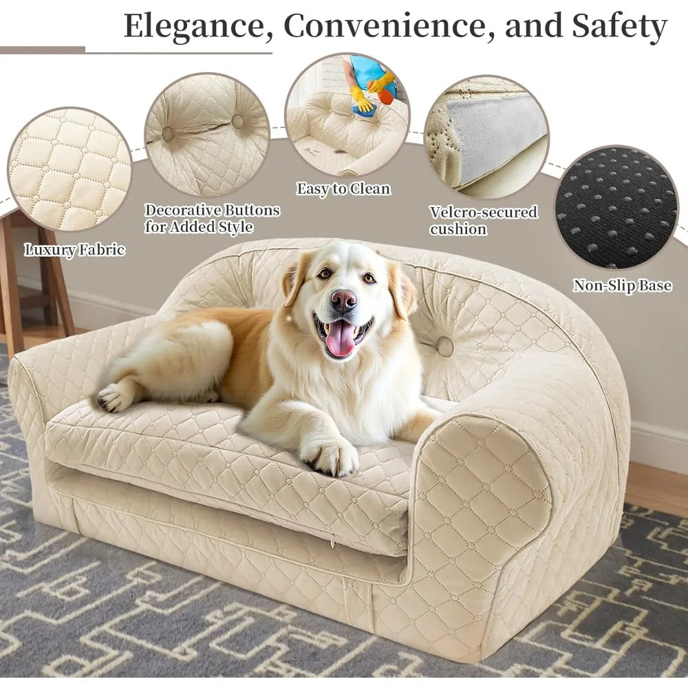 Dog Sofa Bed, Luxury Pet Couch with Removable Cover,Soft and Comfortable Dog Bed Mat for Small and Medium Dogs or Cats