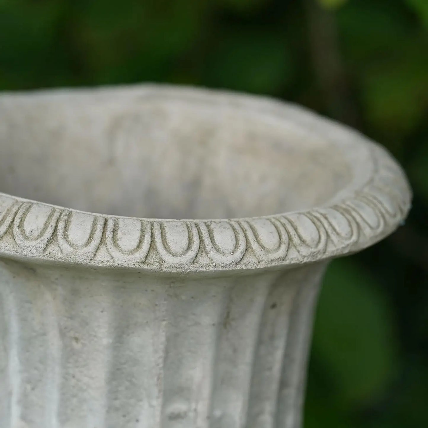 Victorian Stone Urn Fluted Garden Statue Outdoor Classical Planter Trough Pot Gray Weather Resistant Classic Style