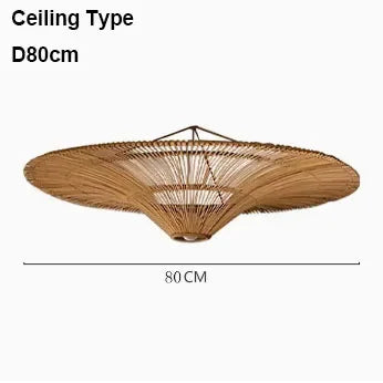 Vintage LED Pendant Light Nordic Umbrella Handmade Rattan Lamp for Living Room Bedroom Dining Room Table