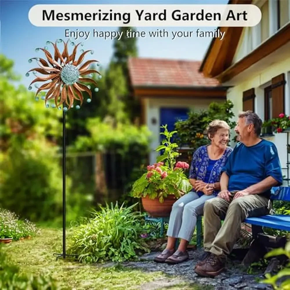 84 Inch Metal Wind Spinner Yard and Garden Decor Large Outdoor Windmill Art Rust Resistant Waterproof 360 Degree