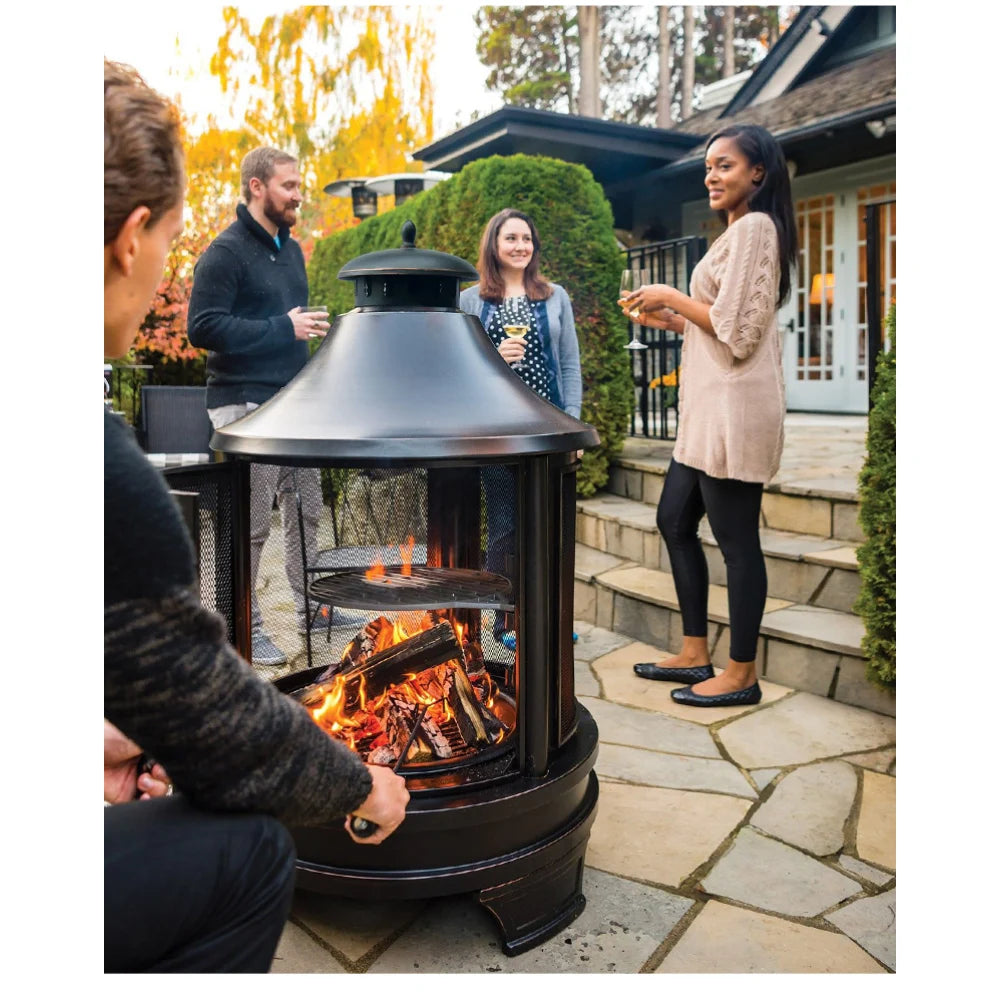 Garden Metal Outdoor Heating Furnace for Backyard 2 in 1 Fire Pit and Grill