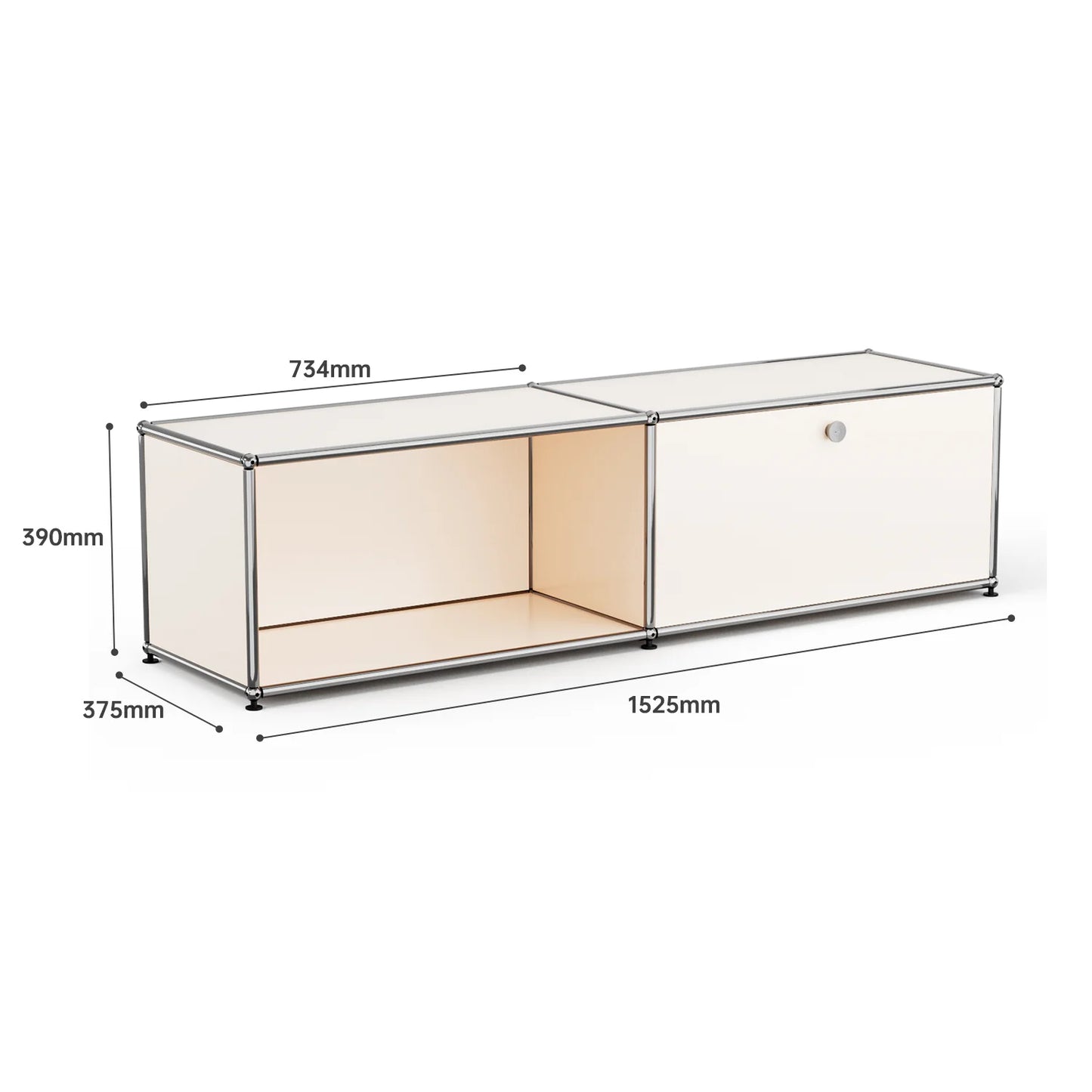Sideboard Haller Cabinet Stainless Steel Metal Board Living Room Cabinet Storage Shelf Modular Furniture Storage Cabinet