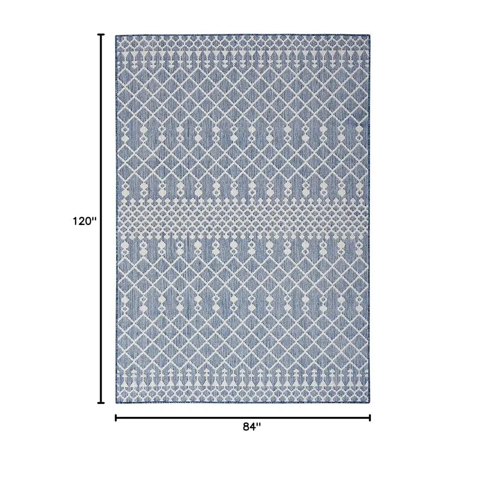 Positano Indoor/Outdoor Navy Blue 7' X 10' Area Rug