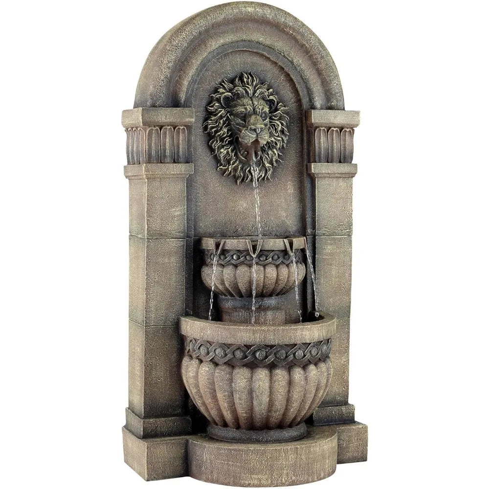 50 Inch High Outdoor Fountain with LED Lights for Garden Terrace Balcony and Corridor