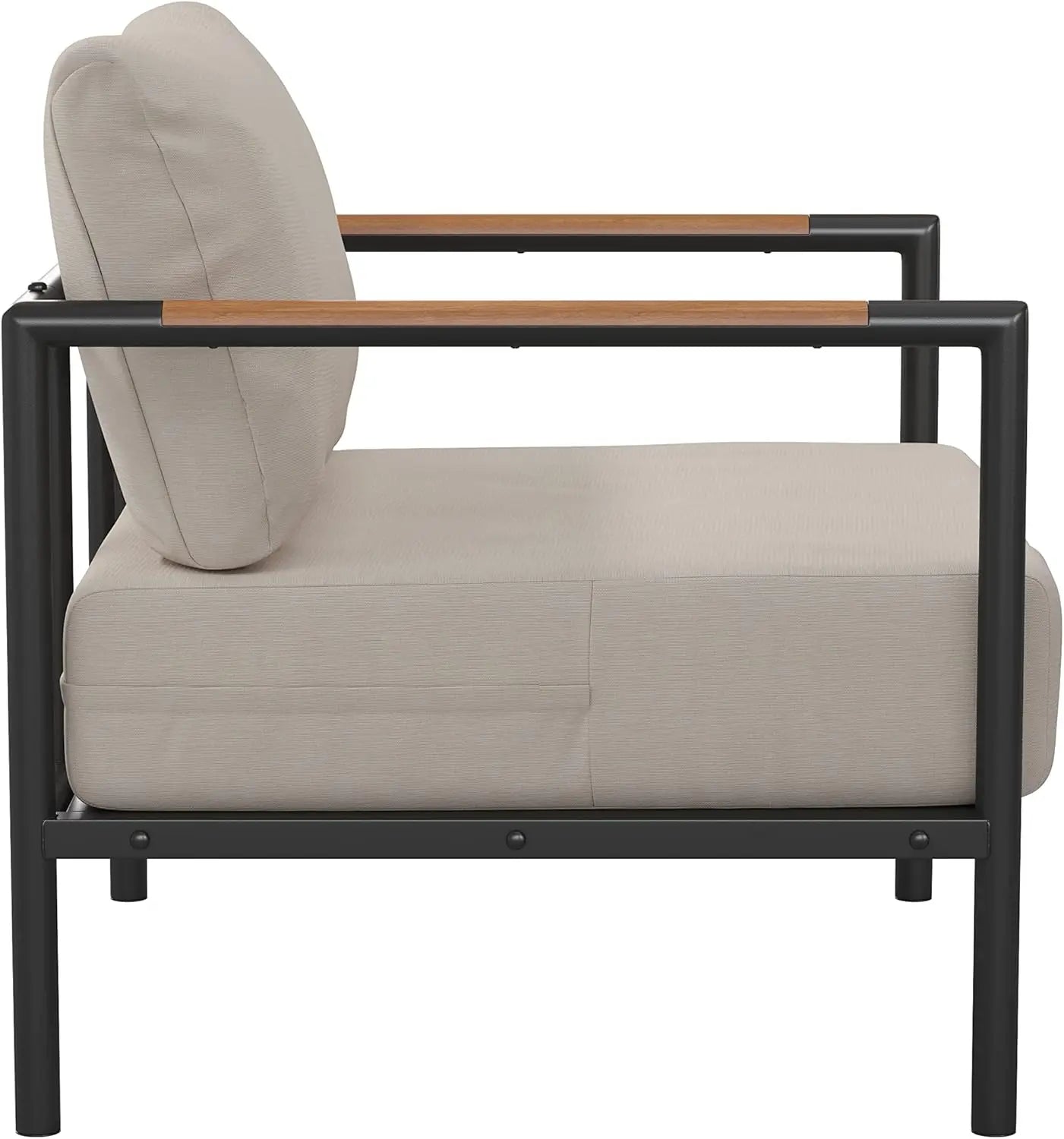 Lea Indoor/Outdoor Patio Chair with Cushions - Modern Aluminum Framed Chair