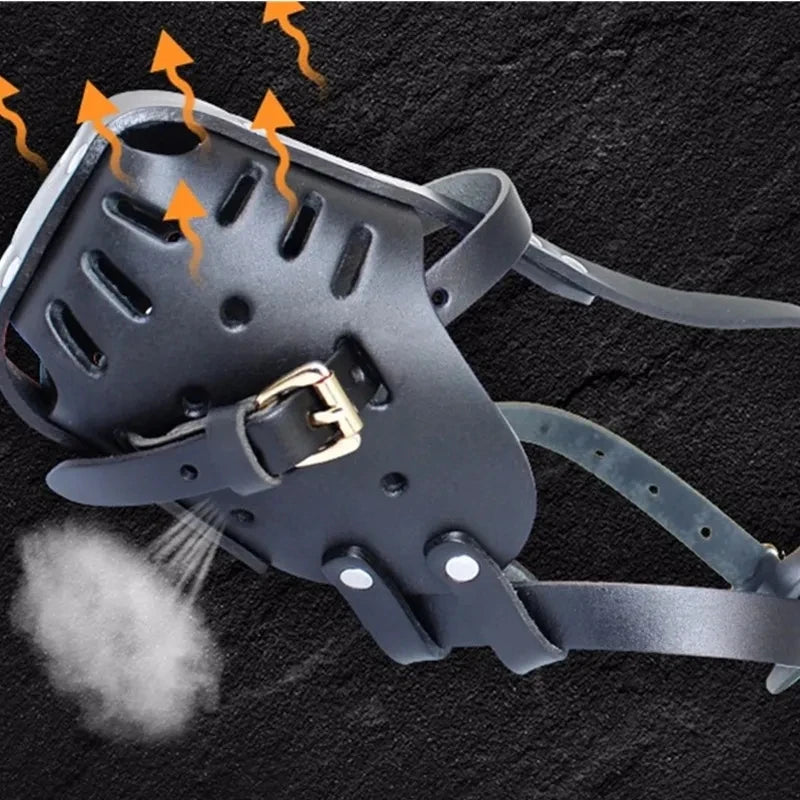 Leather Pet Dog Basket Muzzles for German Shepherd and Doberman Anti Bite Dog Mouth Cage Training Defense Masks for Small and Large Dogs