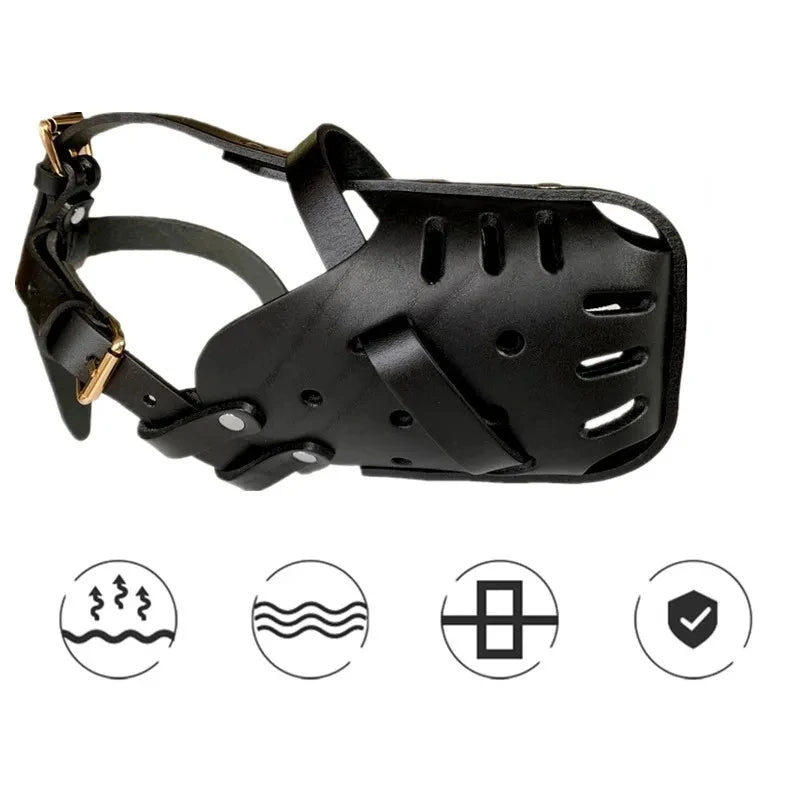 Leather Pet Dog Basket Muzzles for German Shepherd and Doberman Anti Bite Dog Mouth Cage Training Defense Masks for Small and Large Dogs