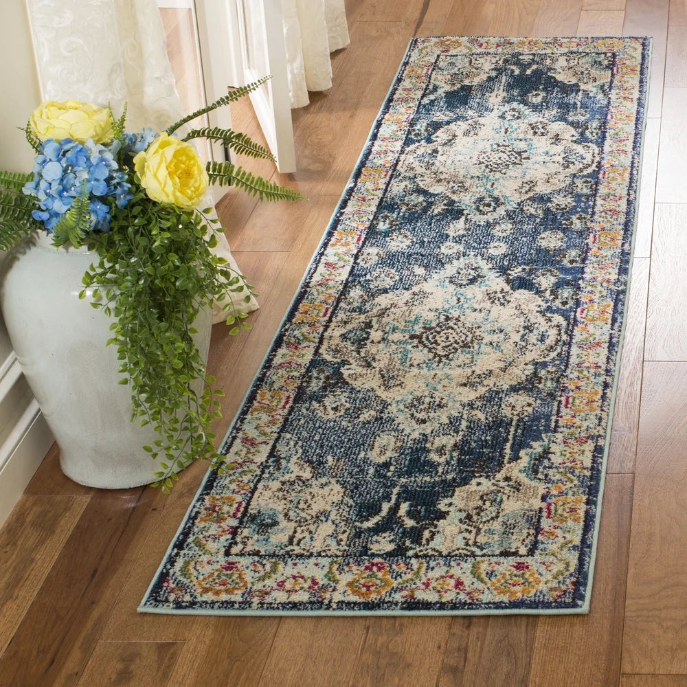 Traditional Non-Slip Runner Rug Durable Polypropylene Indoor Area Carpet Power Loomed Modern Decorative Floor Mat