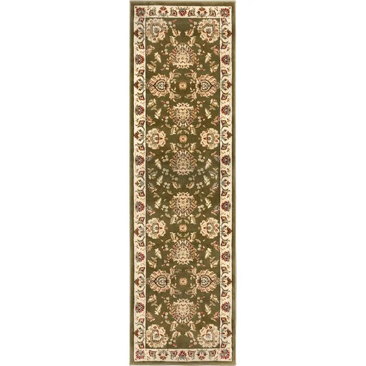 Timel Collection Abbasi Green 2X7 Runner Luxurious Oriental Traditional Area Rug Perfect For Living Room Bedroom Or Dining Room