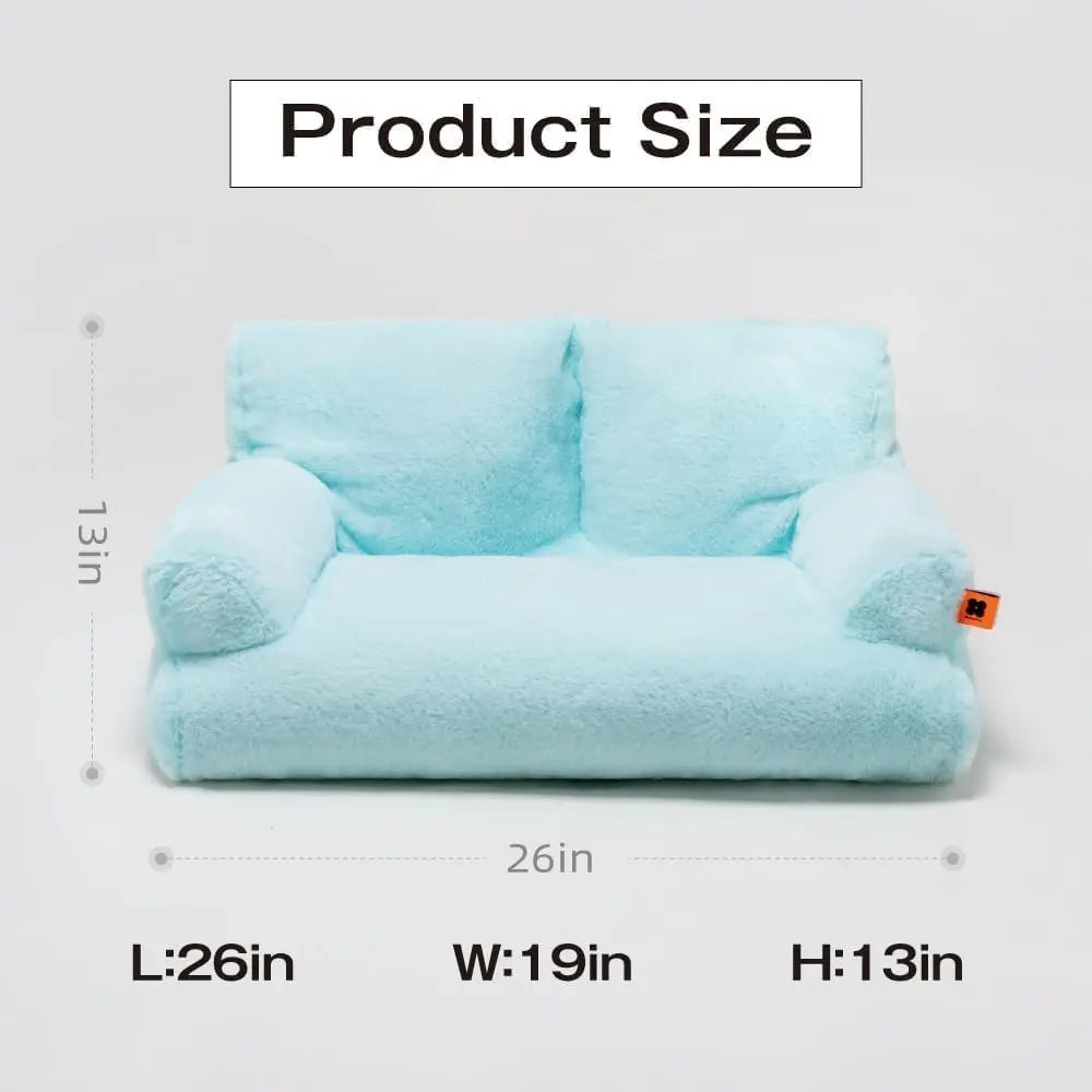 Mewoofun Pet Couch Bed 26x19x13 Inch Washable Cat Beds for Medium Small Dogs and Cats up to 25 Pounds Fluffy Couch in Black and White