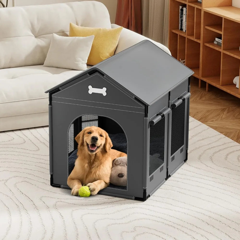 2XL Indoor Dog House Kennel Bed With Cushion Winter Warm