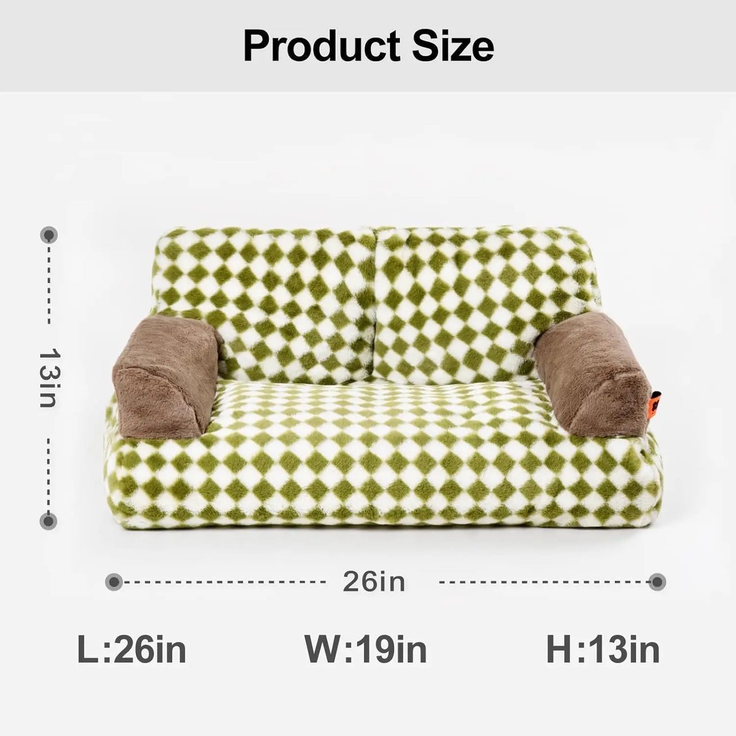 Mewoofun Pet Couch Bed 26x19x13 Inch Washable Cat Beds for Medium Small Dogs and Cats up to 25 Pounds Fluffy Couch in Black and White