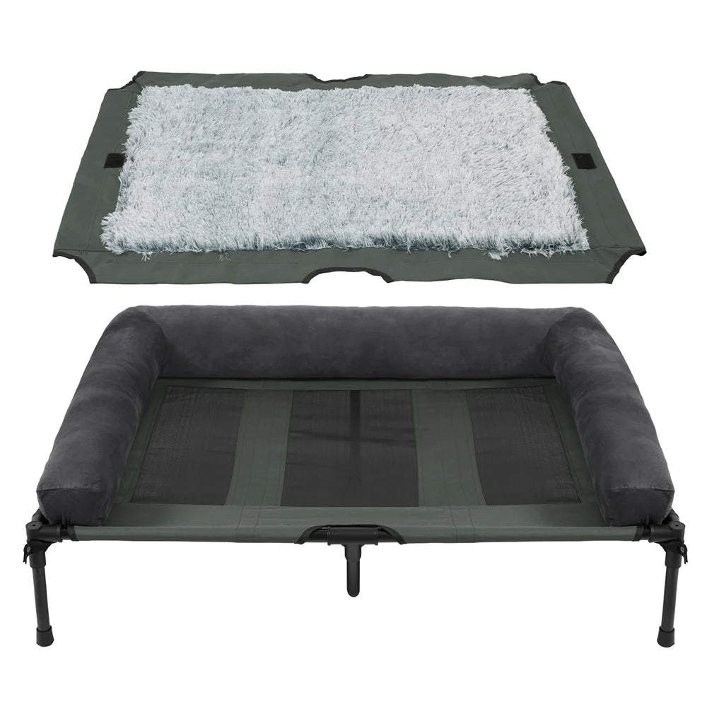 Extra Large Outdoor Raised Dog Bed With Cooling Mat