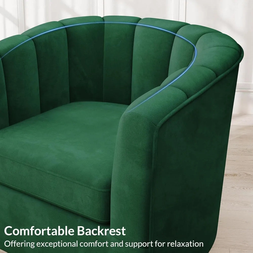 Swivel Accent Chair Wide Modern Upholstered Armchair 360 Degree Swivel Comfy Single Sofa Side Chair for Living Room Bedroom
