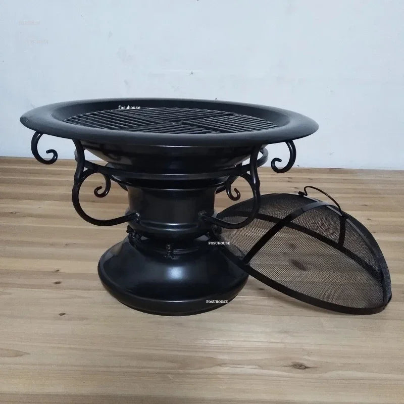 Nordic Winter Fire Pits Smokeless Carbon Charcoal Brazier Grill Stand Heating Barbecue Stove Indoor Fire Wood Heater