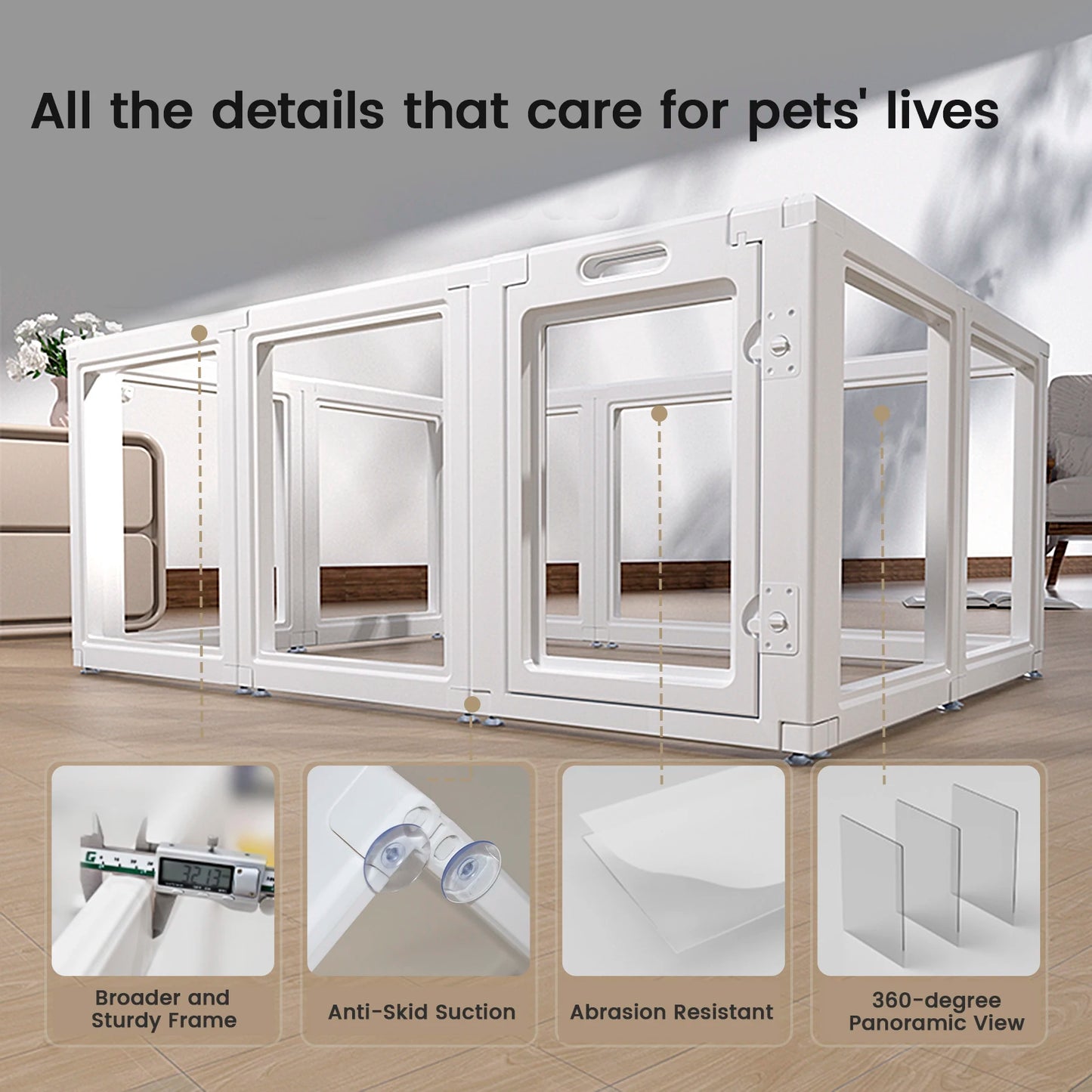 Clear No Tool Dog Playpen For Small Medium Dogs And Cats