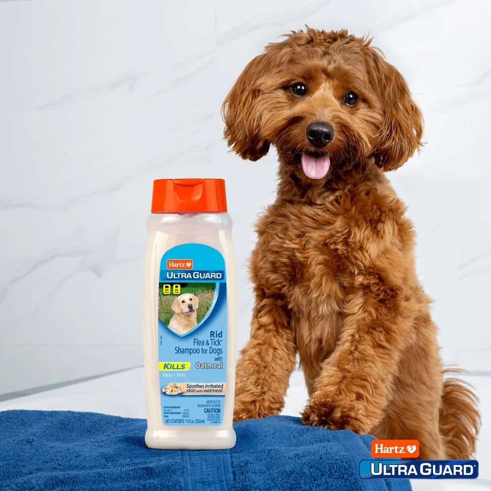 UltraGuard Flea Tick Oatmeal Shampoo Dogs 3 Pack 18oz Cleansing Formula Fast Acting Puppies Soothe Dry Skin Vanilla Scent