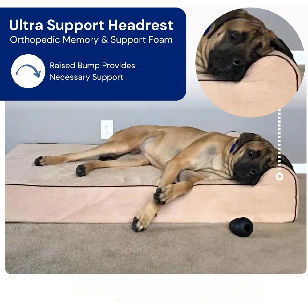 Orthopedic Dog Bed Memory Foam Dog Bed for Arthritic and Elderly Dogs Machine Washable Dog Bed with Waterproof Liner Large