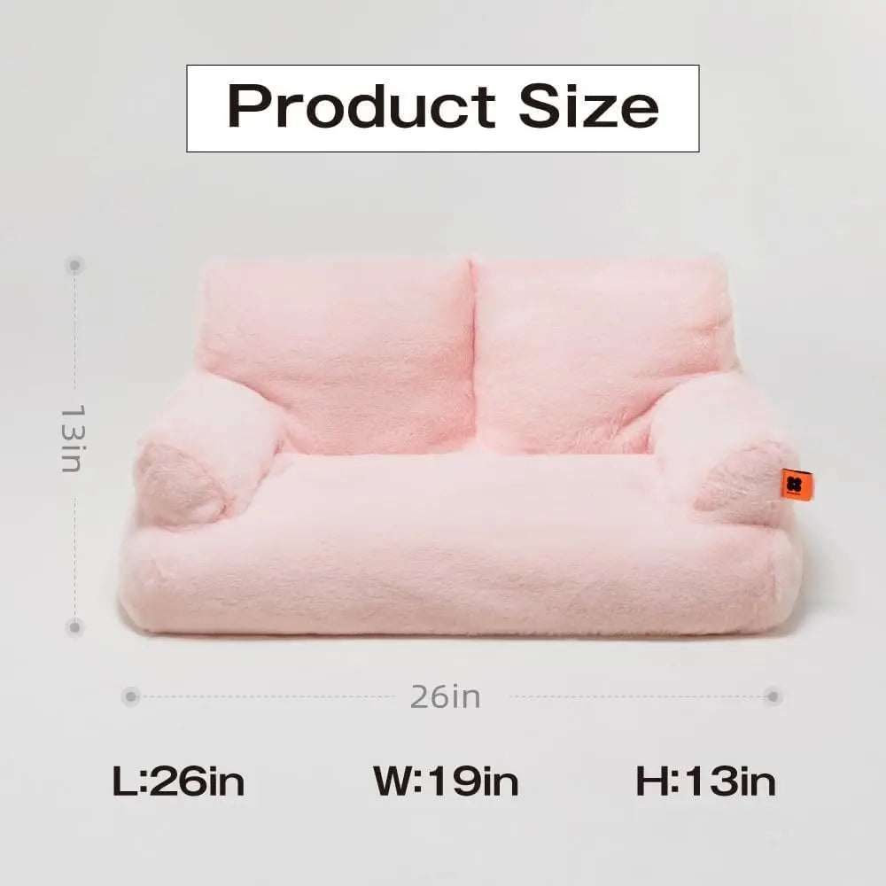 Mewoofun Pet Couch Bed 26x19x13 Inch Washable Cat Beds for Medium Small Dogs and Cats up to 25 Pounds Fluffy Couch in Black and White