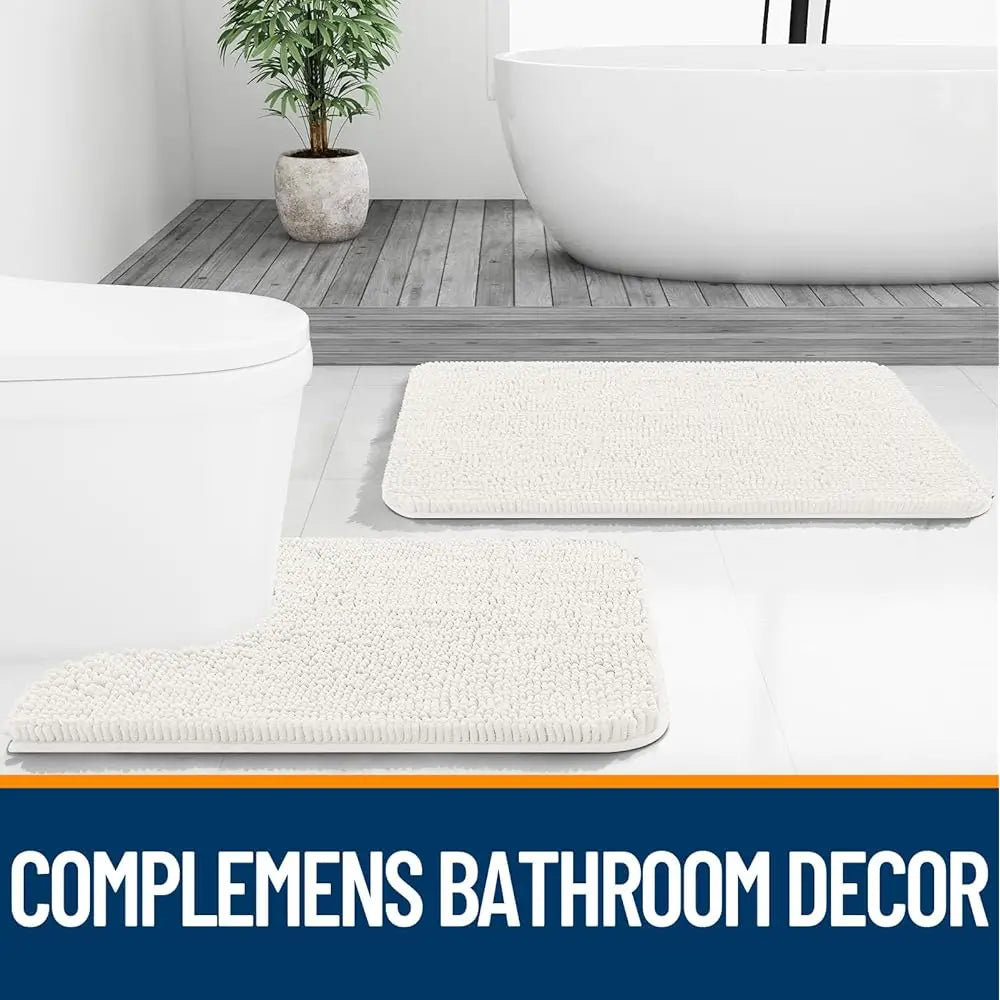 Bathroom Rugs 30X20, Extra Soft Absorbent Chenille Bath Rugs, Rubber Backing Qui Dry, Hine Washable Bath Mats For Bathroom